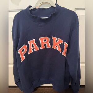 Parke Terry Cloth Sweatshirt

Heritage Varsity Mock neck in Denim and Creamsicle